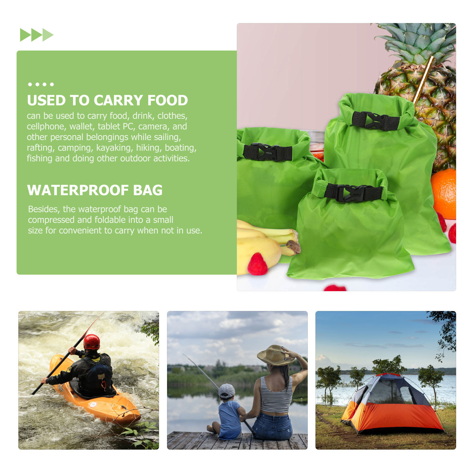 3 шт. водонепроницаемых гермом – обзор и цена Fishing Kayak Storage Bag